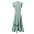 thumbnail image 4 of Plus Size Women's Floral Lace V Neck Casual Party Dress For Spring And Fall Vacation Evening Wear Comfortable Flowy Maxi Dress Prom Dress with Roses Mini Dress plus Size Mini Dress for Women Dress for, 4 of 4