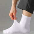 thumbnail image 3 of Xfvqtps Men Dress Socks Mid Tube Solid Color Soft Comfortable Breathable Socks White, 3 of 4