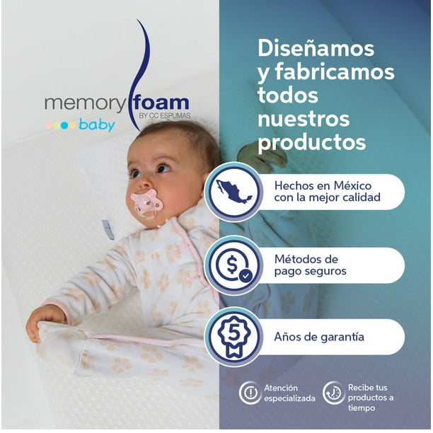 Colchon De Cuna Antirreflujo 120 x 60 x 12 A 6 cm Memory Foam COLCHON ANTIRREFLUJO MEMORY FOAM Walmart en linea