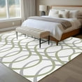 thumbnail image 4 of Green Grey Geometric Area Rug 5x7 FT, Non Slip Bedroom Throw Carpet, Abstract Modern Twisted Lines Art Washable Soft Floor Carpet Non-Shedding Rug for Dining Room Bedside Classroom Desk, 4 of 9