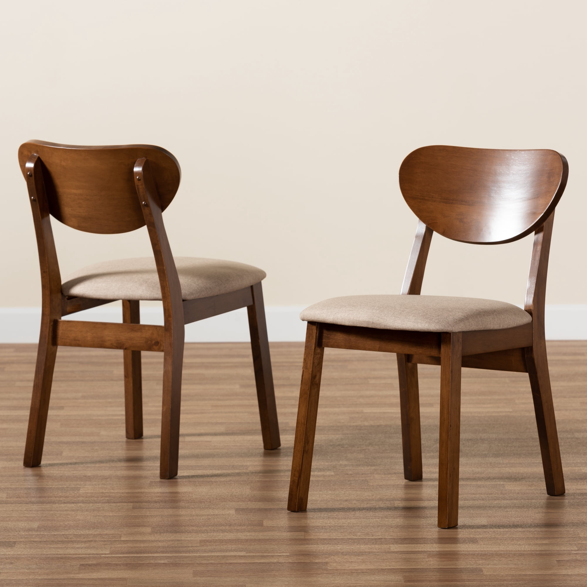 Baxton Studio Damara Dining Chair, Set of 2, Sand
