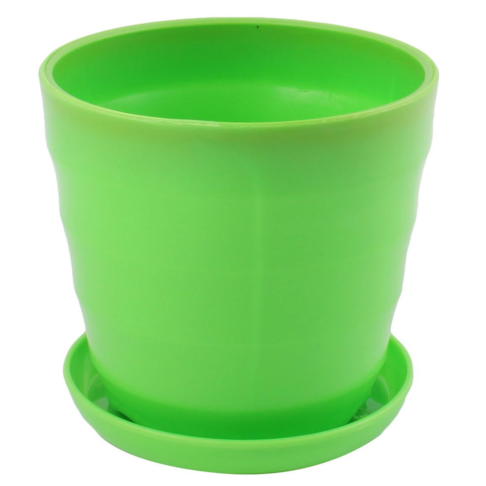 Unique Bargains Household Plastic Green Round Plant Pot Holder, 4.4" x