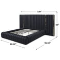 thumbnail image 2 of Avalon Velvet Upholstered Queen Platform Bed with Wings in Black, 2 of 2