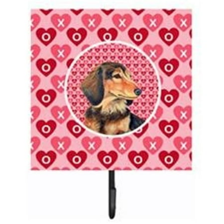

4.25 x 7 in. Dachshund Valentines Love and Hearts Leash Or Key Holder