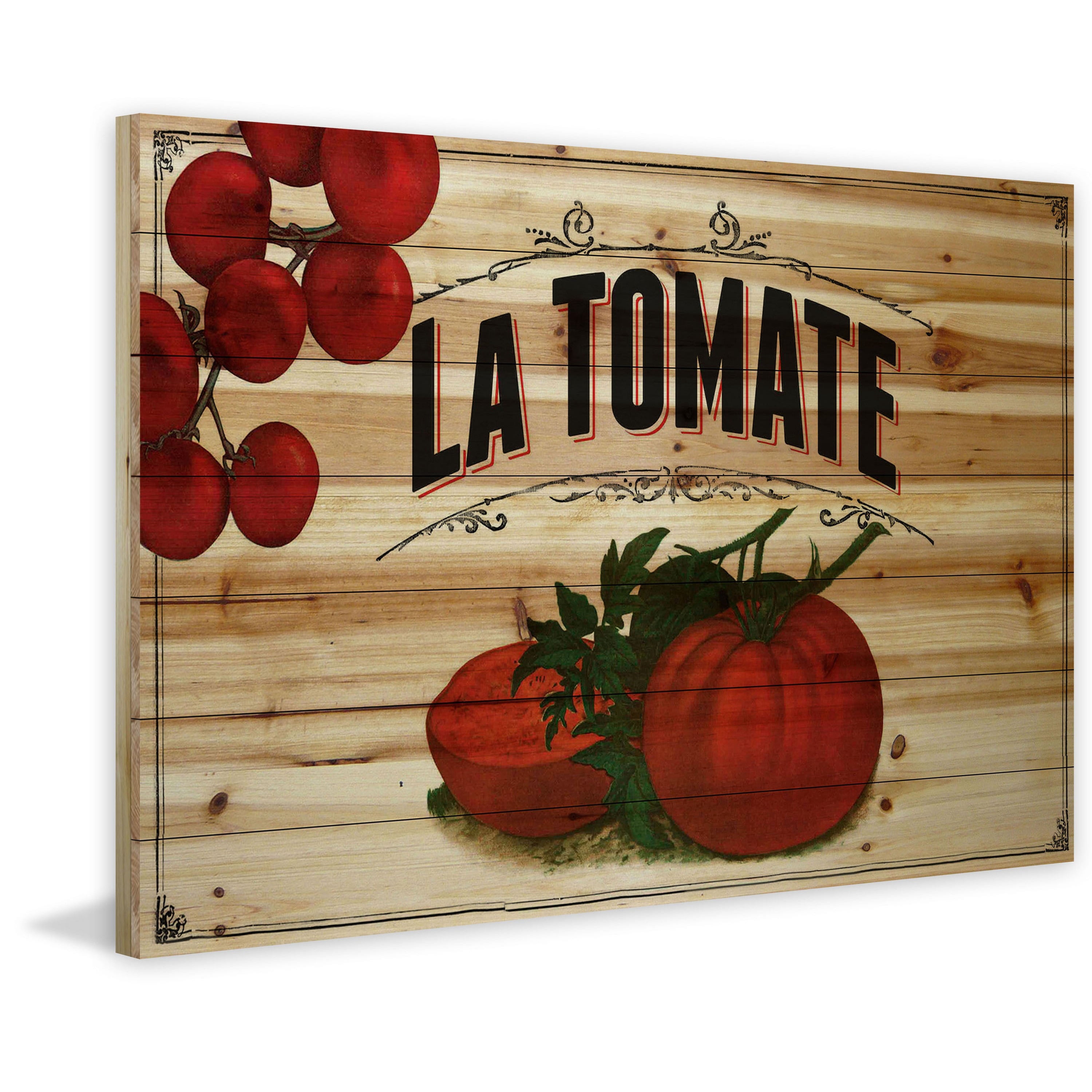 Marmont Hill "French Produce Tomato" Painting Print on Natural Pine Wood
