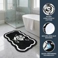 thumbnail image 3 of Unique Bargains Boho Ultra Soft Absorbent Shaggy Non Slip Bath Mat Black 24" x 16", 3 of 5
