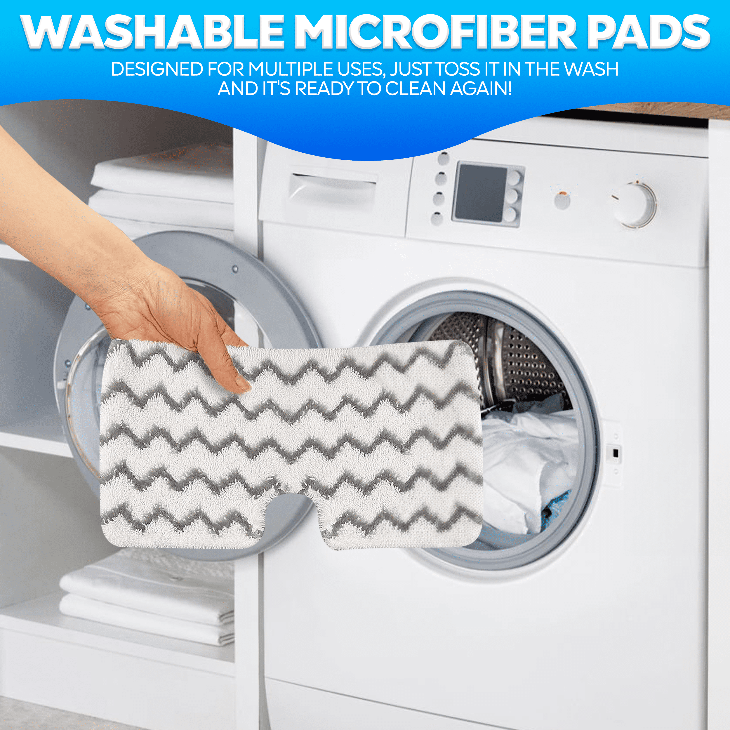 Steam Mop Pads for Shark S3501, S3601, SE460, S3801, S3901, Replacement Steam Pocket Map Pads Microfiber Scrub Mop Pads for All Hard Floors, 6 Pack