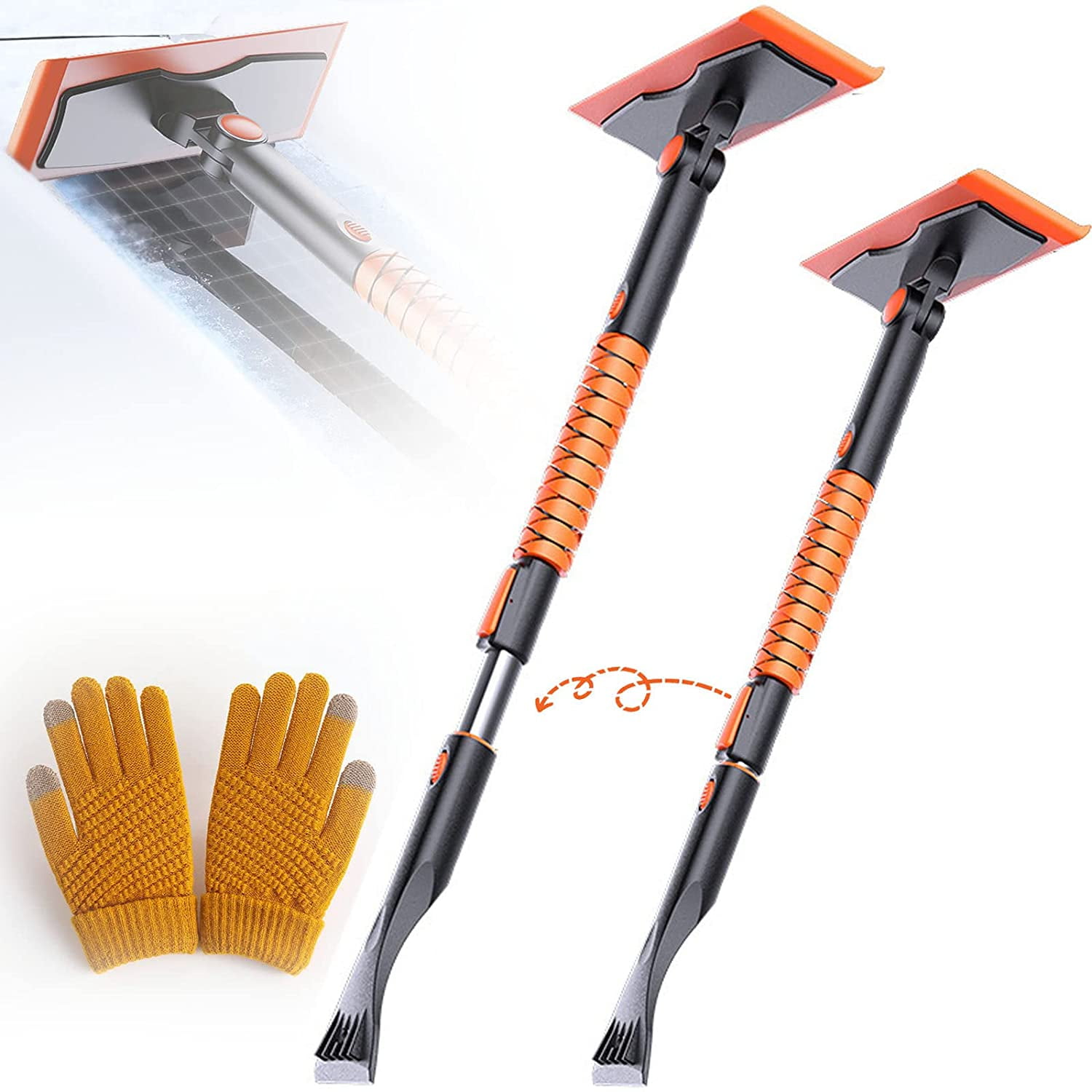 Snow Broom and Ice Scraper Extendable Foam Car Snow Brush,Auto Windows