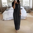 thumbnail image 2 of Delconic Women’s Loose Fit Maxi Dress Off Shoulder Short Sleeve Casual Long Dress Soft Lightweight Fabric for Everyday Wear Black L, 2 of 5