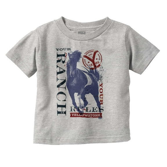 Y Yellowstone Your Ranch Your Rules Toddler Boy Girl T Shirt Infant Toddler Brisco Brands 6M