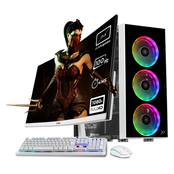 Xtreme PC Gaming AMD Radeon Vega Renoir Ryzen 7 5700G 16GB SSD 1TB Monitor Curvo 23.8 100Hz WIFI Dragonfly White