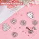thumbnail image 5 of 12 piezas de 6 estilos de acero inoxidable 304, dijes planos de corazón con ojo, dijes de corazón hueco, 5 of 6