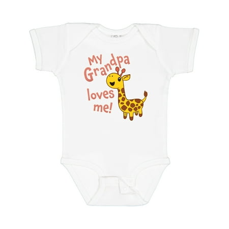 

Inktastic My Grandpa Loves Me- Cute Giraffe Boys or Girls Baby Bodysuit