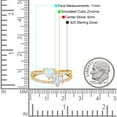 thumbnail image 6 of Yellow Tone, Simulated Cubic Zirconia Size-6 Heart Promise Ring Double Heart Created White Opal 925 Sterling Silver, 6 of 7