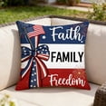 thumbnail image 2 of Let Freedom Ring Stars Fireworks Red White Flower Throw Pillow Covers, 18 x 18 Inch 4th of July Patriotic Independence Memorial Day USA Flag Cushion Case for Sofa Couch Set of 4, 2 of 9