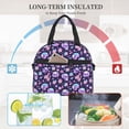 thumbnail image 4 of Uemuo crystal Skull flower cool Printed Lunch Bag Lunch Box Reusable Insulated Lunch Tote Bag, Leakproof Thermal Cooler Sack Food Handbags Case High Capacity, 4 of 5