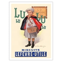 Lu Biscuits - The Little Student (Le Petit Ecolier) - Lefèvre-Utile (LU) - Vintage Advertising Poster by Firmin Bouisset c.1897 - Bamboo Fine Art 290gsm Paper Print (Unframed) 24x32in