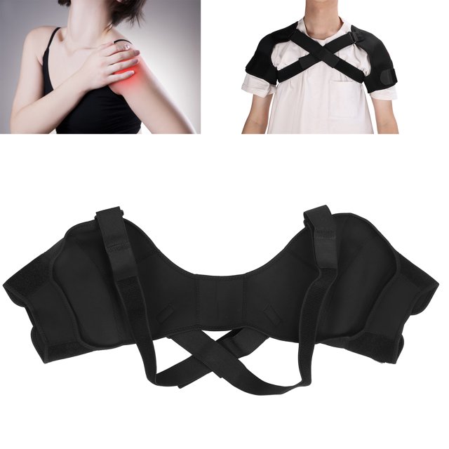 Double Shoulder Support,Strap Nylon Relieve Pain Shoulder Compress Protector Wrap Brace Shoulder Posture Correction Strap Shoulder Support Belt