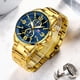 thumbnail image 3 of Reloj dorado con esfera grande para hombre, reloj con luz nocturna, resistente al agua, con tira de acero para hombre, 3 of 5