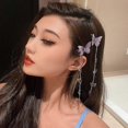 thumbnail image 2 of Katea Butterfly Hair Pin, 1pair Purple Hanging Ear Butterfly Girl Hair Styling Clip Headdress Accessory, 2 of 5