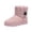Pink, variant on Faux Suede Boots for Women Oversized Knit Cuff Winter Warm Boots Versatile Windproof Slip On Snow Boots with Fleece Lined