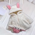 thumbnail image 4 of Hicidod Kids Fleece Jacket Girls Soft Solid Color Winter Warm Coats Cute Ears Hooded Zipper Faux Fur Thicken Cute Outerwear, 4 of 6
