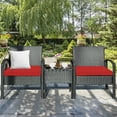 thumbnail image 3 of Costway 3 Pcs Rattan Patio Furniture Set, Black/Red, 3 of 12
