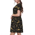thumbnail image 2 of Balery Christmas Gold Deers1 Pattern Womens Dresses Loose Short sleeve Sundresses Swimsuit Coverup 2025 Summer Casual Dress for Women - A-Line Swing Dress, 2 of 6