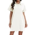 thumbnail image 6 of Aiyino Womens Linen Shirt Dress Summer Casual Short Sleeve Button Down Mini Dresses Beach Cover Up Shirts with Pockets, 6 of 9
