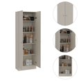 thumbnail image 3 of CoSoTower 2-Door Storage Tall Cabinet White Washed Oak, 3 of 7