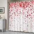 thumbnail image 4 of Red Polka Dot Fabric Shower Curtain for Bathroom Watercolor Red Gradient Waterproof Polyester Bath Curtain with 12 Hooks Washable Shower Curtain with Grommets 72"x72", 4 of 9