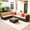 Brown Rattan, Shallow Brown Cushion, variant on 7 Piece Rattan Sectional Sofa Set, Outdoor Conversation Set, All-Weather Wicker Sectional Seating Group with Cushions & Coffee Table, Modern Furniture Couch Set for Patio Deck Garden Pool