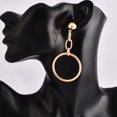 thumbnail image 4 of Women Retro Drop Round Chain Geometric Earrings Retro Dangle Plated Pendant Alloy Simple Jewelry, 4 of 9