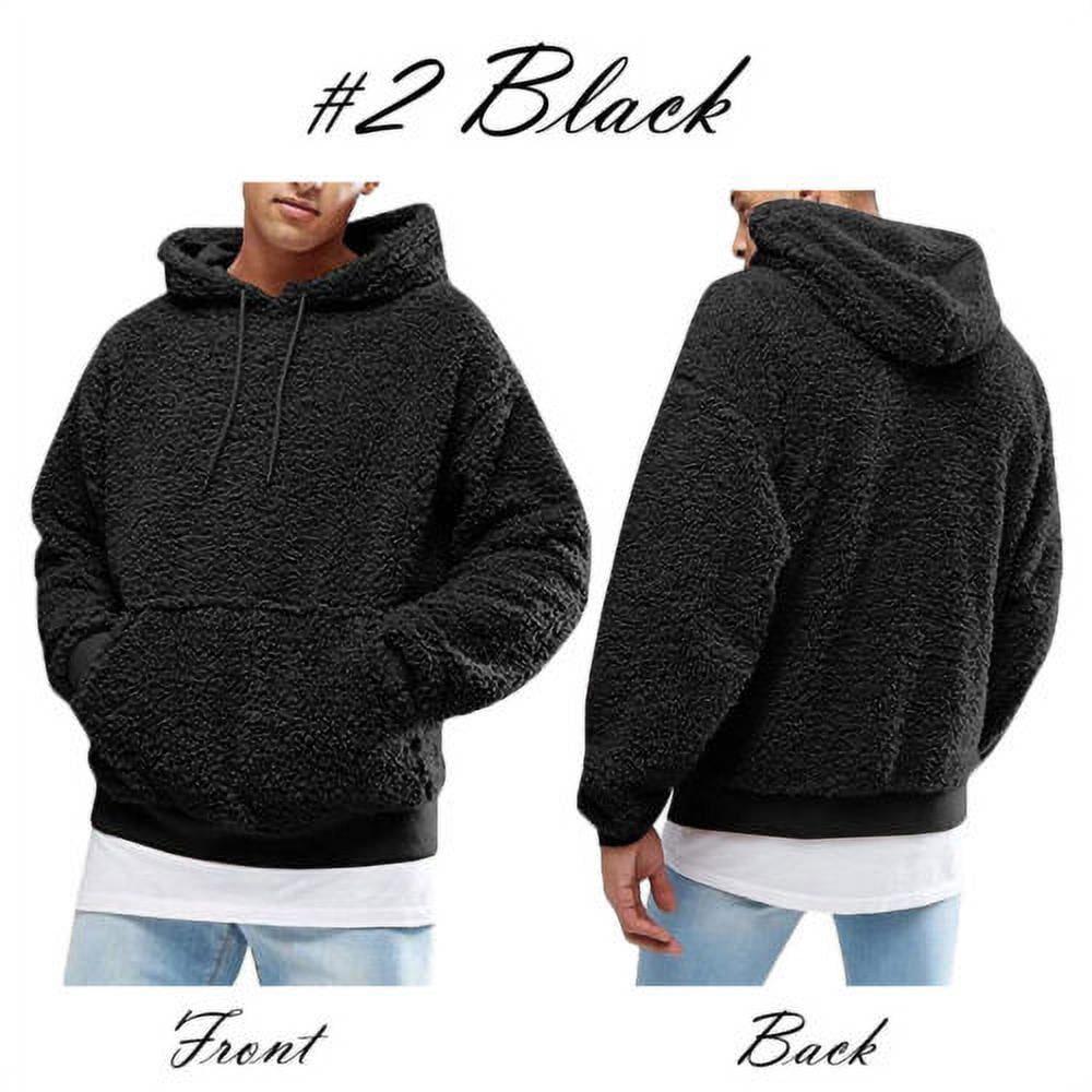 Men Fluffy Fleece Pullover Hoodie 