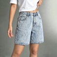 thumbnail image 3 of LWNYDPLSD Teens Girls Denim Shorts Baggy High Waist Denim Shorts for Big Kids Y2k Distressed Jorts Tween Fashion Casual Jeans Summer Clothes, 3 of 9