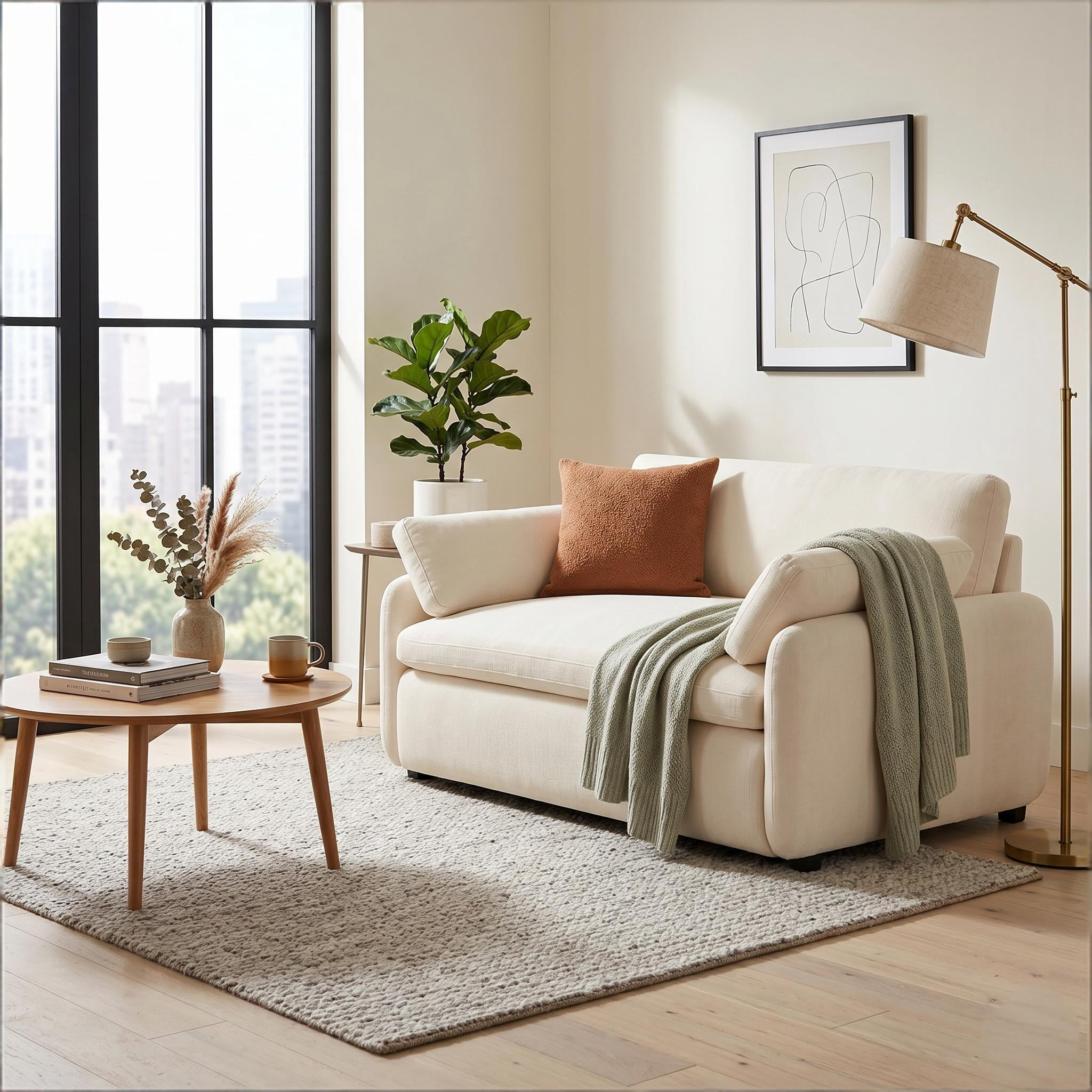 Howcool 50×43 Inch Oversized Chenille Accent Chair, Wide Deep Seat Comfy Armchair with Pillow for Living Room Apartment