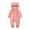 Pink, variant on NOKIO Baby Girl Velvet Romper Pants Children's Jumpsuit Autumn And Winter Solid Color Thick Cute Cartoon Long Zipper Plush Climbing Suit Party Birthday Outing