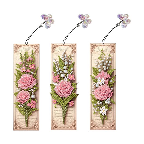Marcador Arte Diamantes Con Pintura 3pcs Forma Especial Daisy Bouquet 5d Kit Fabricación Bricolaje para Adultos Principiantes