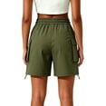 thumbnail image 5 of Hurxie Women's 5" Hiking Cargo Shorts Lightweight Quick Dry Summer Golf Athletic Casual Shorts 4 Pockets Green,XL, 5 of 6
