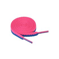 INSPIRE CHIC 2 pairs Flat Shoe Laces 2 Colors Mix Athletic Shoelaces 3/8" Wide for Sneakers 100cm/39.4" Blue Fuchsia