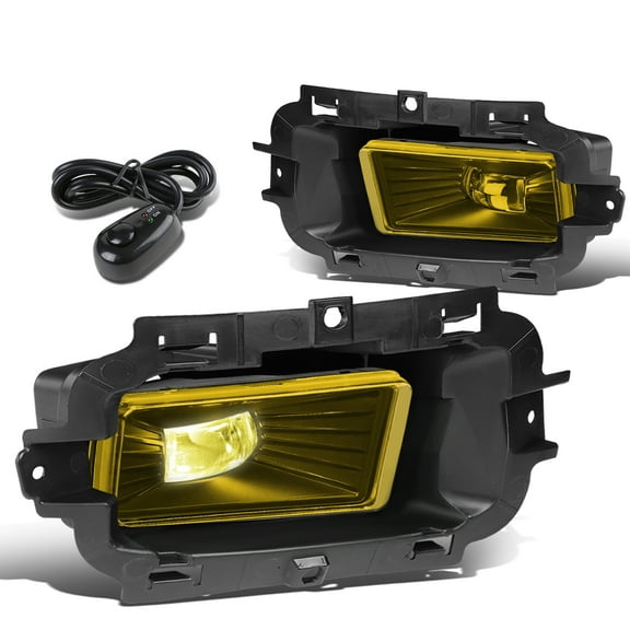 DNA Motoring FL-ZTL-264-AM For 2014 to 2015 Chevy Silverado 1500 Pair Front Bumper LED Fog Light Lamp Switch Amber Lens