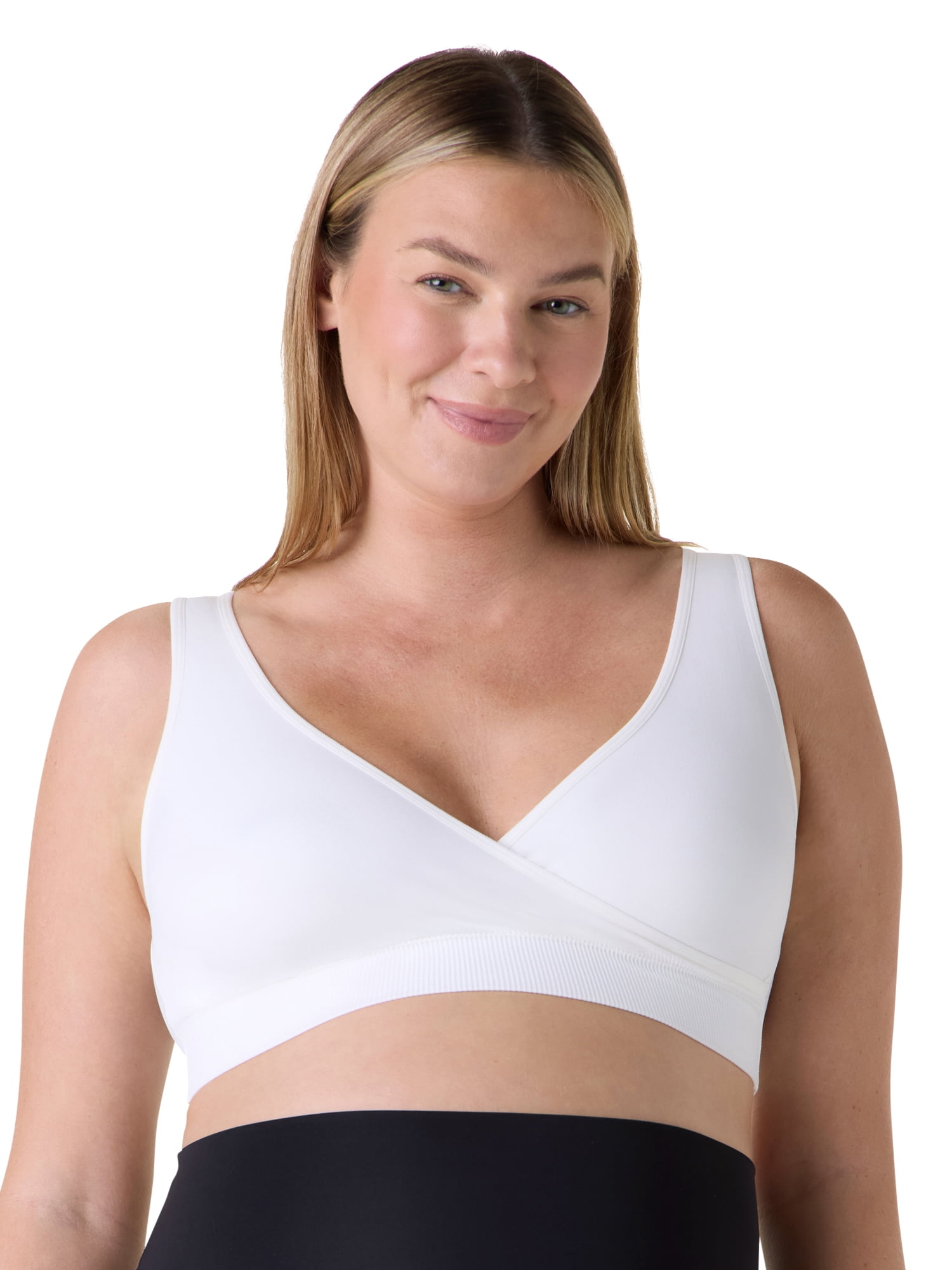 Ingrid & Isabel For Every Belly Women's Maternity & Nursing Seamless Crossover Bra, 2-Pack, SizesXS-4XL