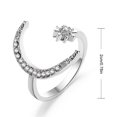 thumbnail image 2 of Moon Star Open Ring Ethnic Adjustable Open Knuckle Ring Boho Ring for Women, 2 of 10