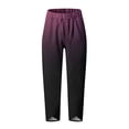 thumbnail image 4 of Trendy Ladies Long Pants Spring Fashion Olyvenn Loose Relaxed Daily Women's Casual Pocket Slim High Elastic Waist Print Sports Cotton And Linen Pants Purple 16, 4 of 4