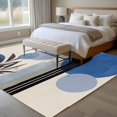 thumbnail image 5 of Area Rug 60×96in, Vintage Abstract Blue Color Block Floor Carpet Living Room Rug, Minimalist Boho Leaves Non-Slip Welcome Mat Indoor Rugs for Bedroom Dining Room, 5 of 9