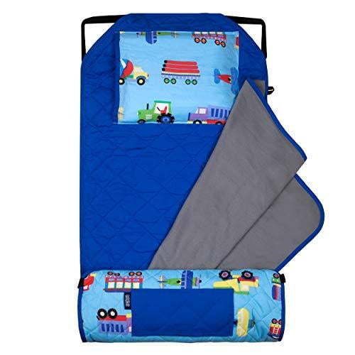 Wildkin All-in-One Modern Nap Mat with Pillow for Toddler Boys and Girls, Perfect Size for Daycare and Preschool, Designed with Elastic Corner Straps to Fit a Standard Cot
