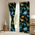 thumbnail image 3 of Castle Fairy Kids Children Teens Cute Dinosaurs Black Out Curtains,Cartoon Animal Dino Curtains Pack of 2 (42x63 Each),Kawaii Jungle Wildlife Bedroom Curtains,Luxury Bedroom Decor, 3 of 6