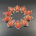thumbnail image 2 of K-KED 10pcs Oval Natural Gemstone Beads Connector for Bracelet Necklace Making 13x18mm, 2 of 9