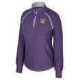 thumbnail image 2 of Women's Colosseum Purple LSU Tigers Bikram Raglan Quarter-Zip Top, 2 of 3