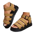 thumbnail image 3 of Mostsola Platform Sandals for Women Casual Peep Toe Slingback Flats Ankle Strap Gladiator Sandals, 3 of 8